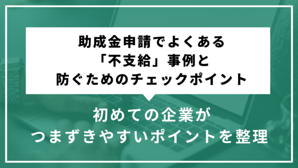 助成金申請でよくある「不支給」事例と防ぐためのチェックポイント— 初めての企業がつまずきやすいポイントを整理 —